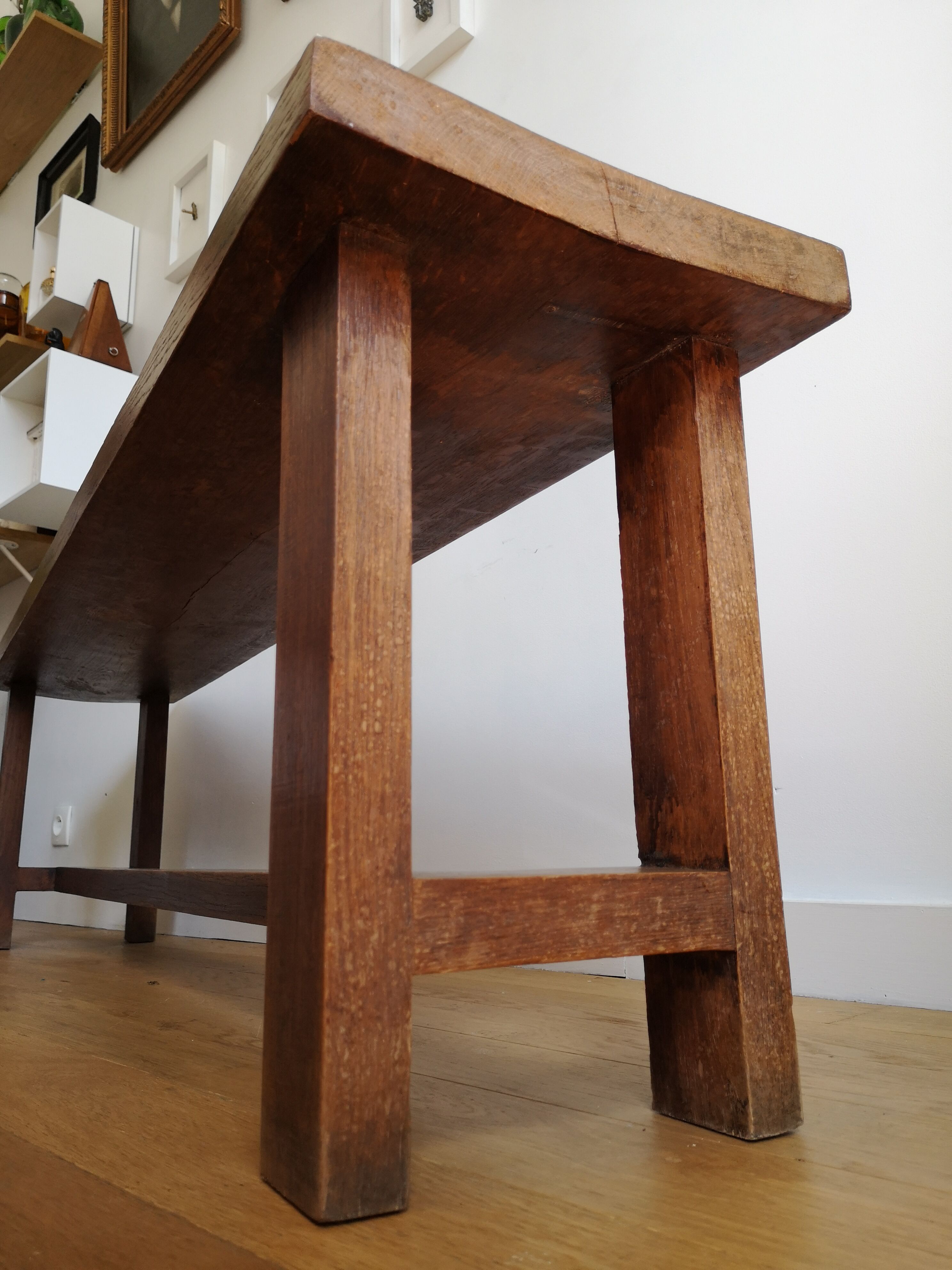 Solid wood farm bench