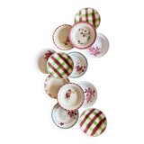 Set of 12 mismatched antique soup plates