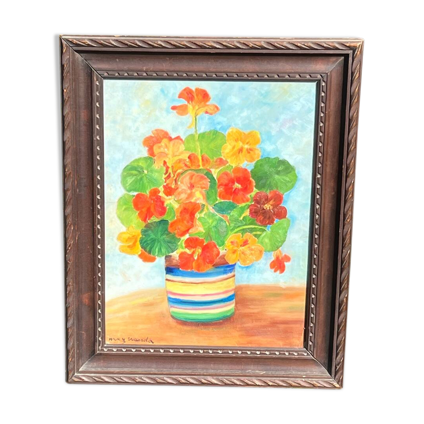 Still life - bouquet - student of Foujita