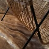 1970s rattan magazine rack