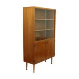 Buffet haut vintage en placage de teck, vitrine, design scandinave