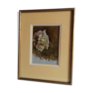 Tableau ancien, gouache sur toile