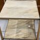 Pair of vintage marble and brass end tables 1970s