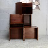Set of 6 reversible bedside tables, 3 positions. Circa 1950