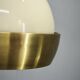 1970s NAPAKO Space Age Brass and Cream Pendant Light, Czechoslovakia
