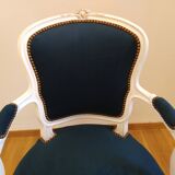 Chaise ancienne rénovée en velours