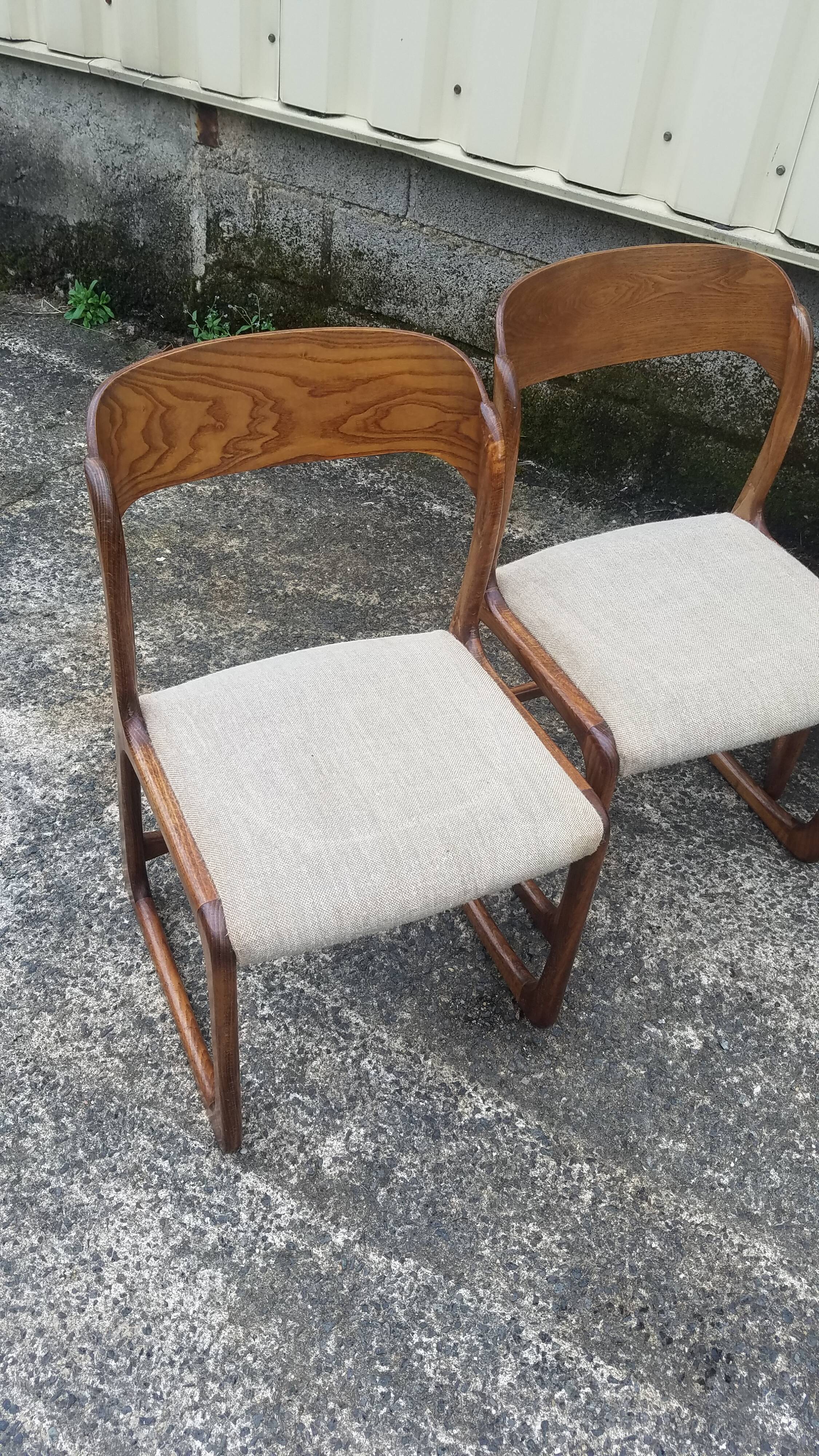 6 vintage Baumann sleigh chairs