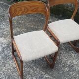 6 vintage Baumann sleigh chairs