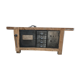 Large industrial workbench elm and metal 2 doors 4 drawers