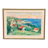 Original Swedish Oil On Panel – “Coastline” By Jon Hedman Dated 73 – Vintage & Framed – 70 × 51 Cm (27.6" × 20.1")