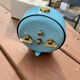 Vintage mechanical alarm clock sky blue Jaz