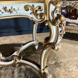 Mid-period table Napoleon III in painted and gilded wood