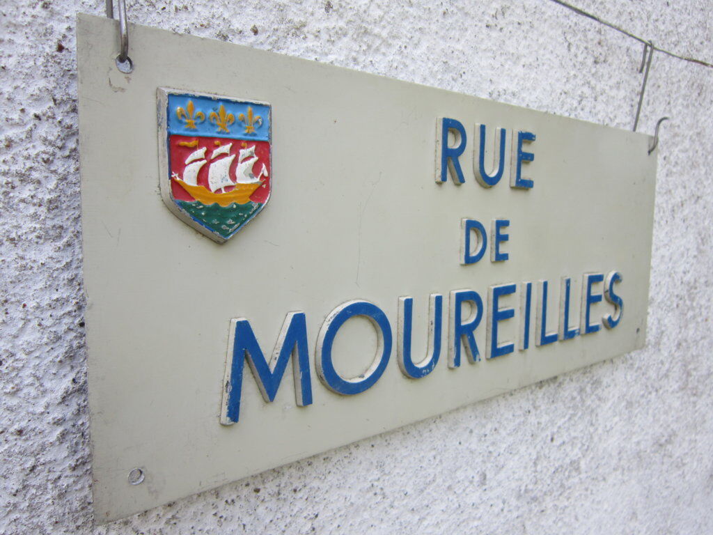 Old plate of street of La Rochelle