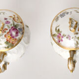 Pair of cfh gdm porcelain cream jars in limoges