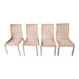 Set of 4 metal and rope table chairs