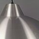 Slim silver-colored hanging lamp with a large diameter. Denmark 1980s