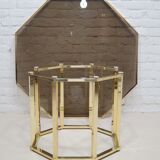 Brass  Italian coffee table by Romeo Rega, 1970s