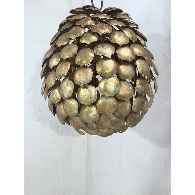 Contemporary gold florentine iron pendant light
