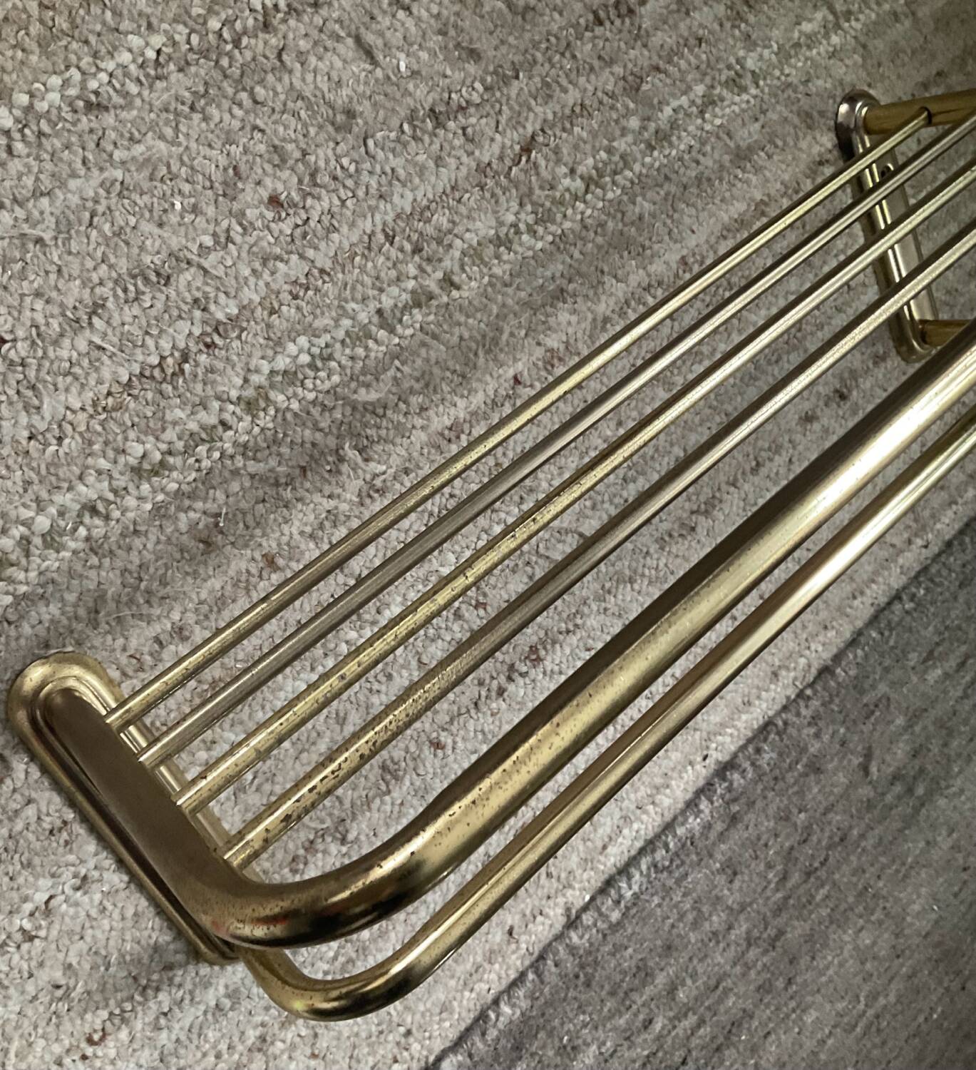 Vintage coat rack in gold metal