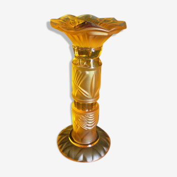 Totem cristal ambre Saint-Louis La Torchere collection 1991