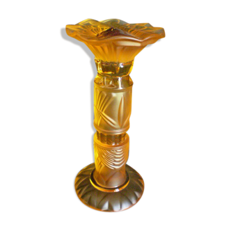 Totem cristal ambre Saint-Louis La Torchere collection 1991