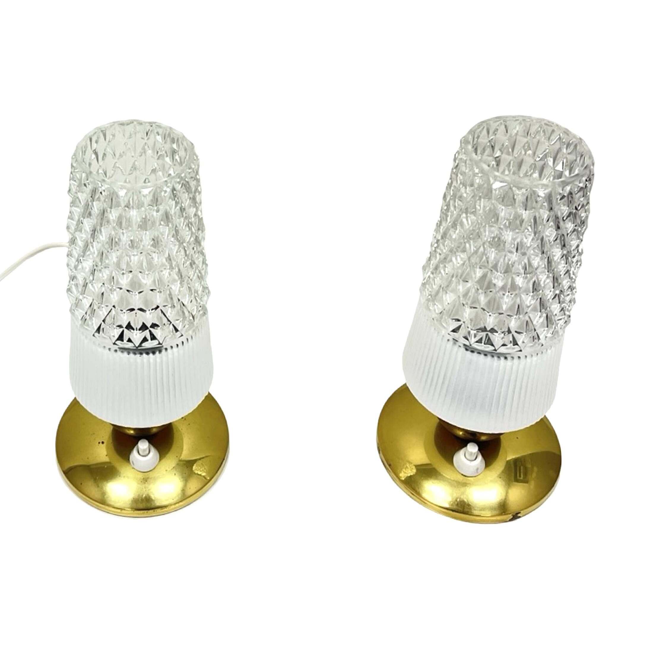 Pair of vintage Elektro-Rausendorf Bautzen bedside lamps, Germany, 1970s