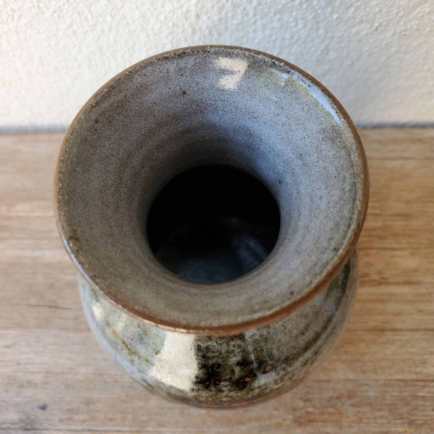 Signed sandstone vase