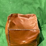 Midcentury Dutch leather pouf or stool or ottoman