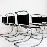 Set of 6 MR10 chairs in black leather