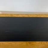 Oak farmhouse table, black top