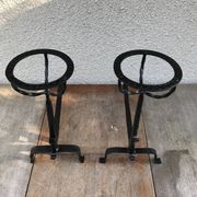 Former pair of landiers iron chimney