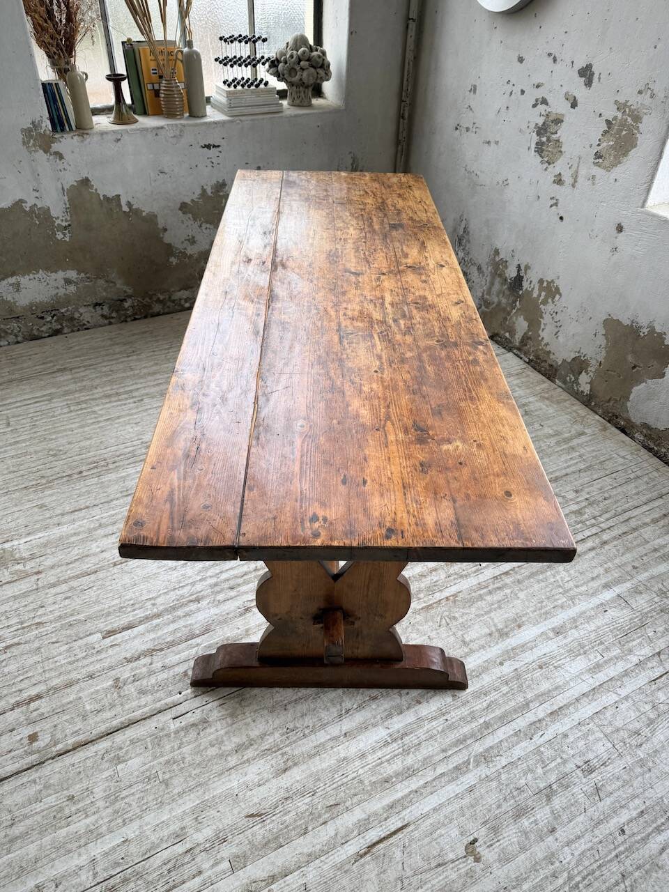 Monastery-style farmhouse table, pine, 210cm