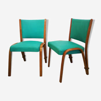 Pair of bow wood style steiner armchairs