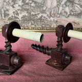 Pair of wood sconces turned 50s