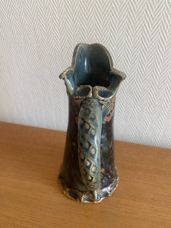 Ancienne carafe en gres émaillée art nouveau