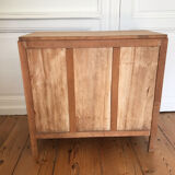 Art deco chest of drawers in light oak