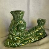 Set of 2 ceramic double candlesticks 1930s Hubert Bequet