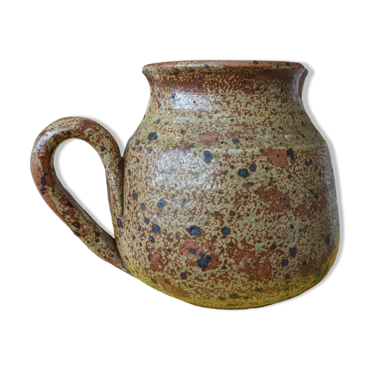 Pitcher jug carafe vase stoneware pyrite vintage Baudat pottery