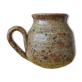 Pitcher jug carafe vase stoneware pyrite vintage Baudat pottery
