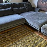 Romanian vintage carpet black design on a yellow background