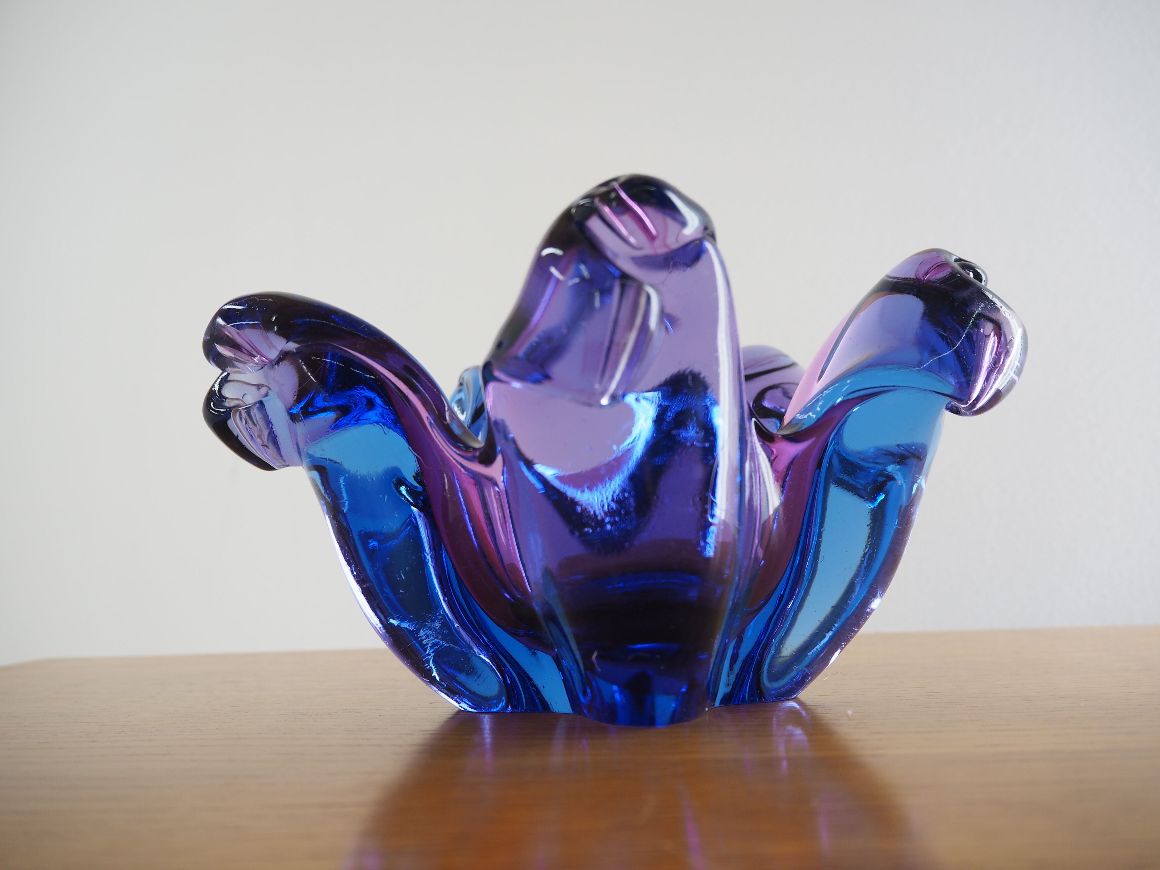 Midcentury Artglass Bowl, From Czechoslovakia, 1950s