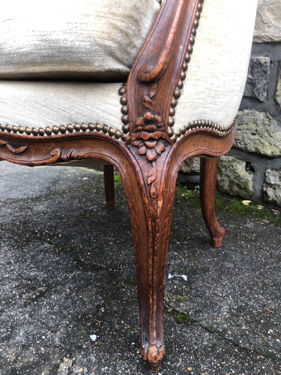 Fauteuil bergère à oreilles Louis XV