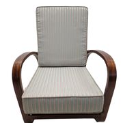 Adjustable H-70 Walnut Bentwood Lounge Chair by Jindrich Halabala, 1930s