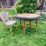 Vintage wicker rattan table
