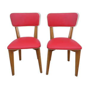 Set de 2 chaises vintage rouge