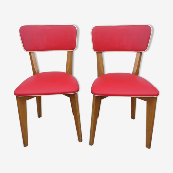 2 vintage red chairs