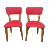 Set de 2 chaises vintage rouge