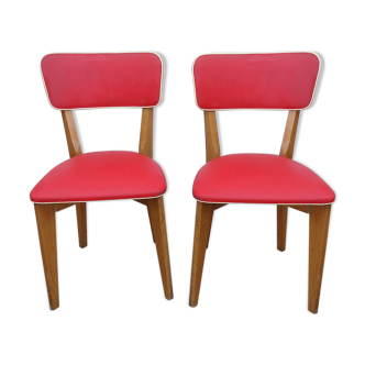 2 vintage red chairs