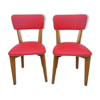 Set de 2 chaises vintage rouge