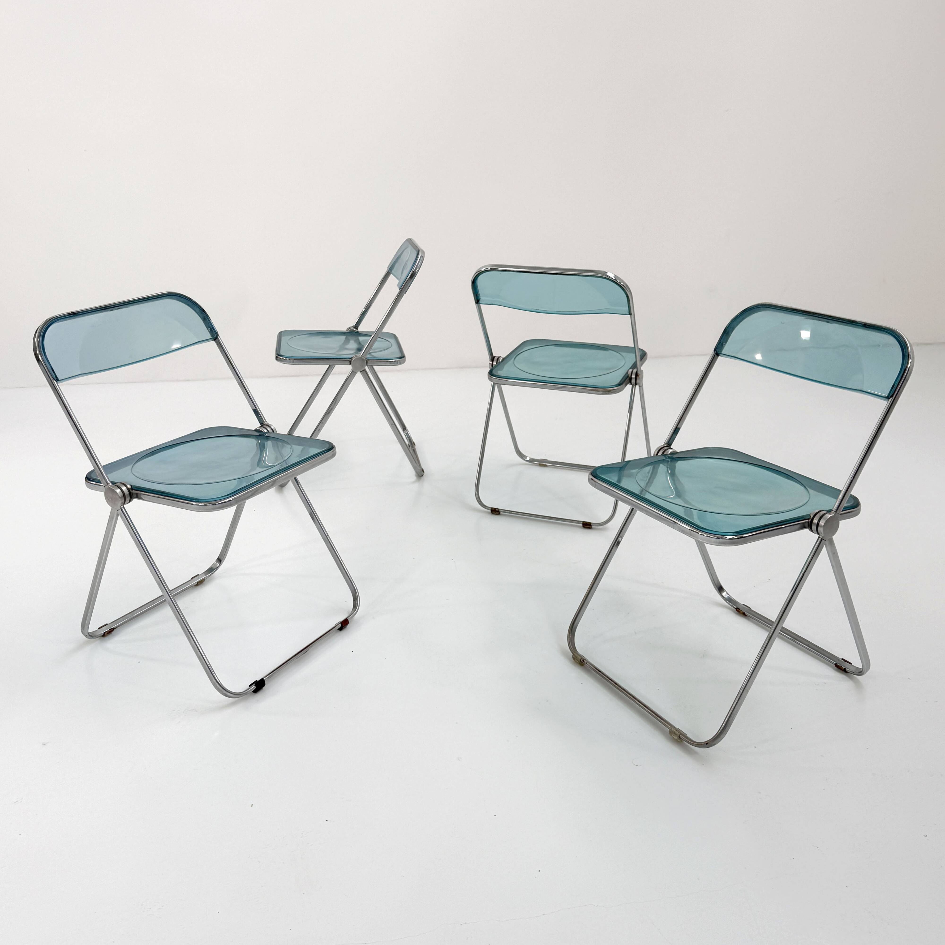 Blue Plia Chair by Giancarlo Piretti for Castelli, 1960
